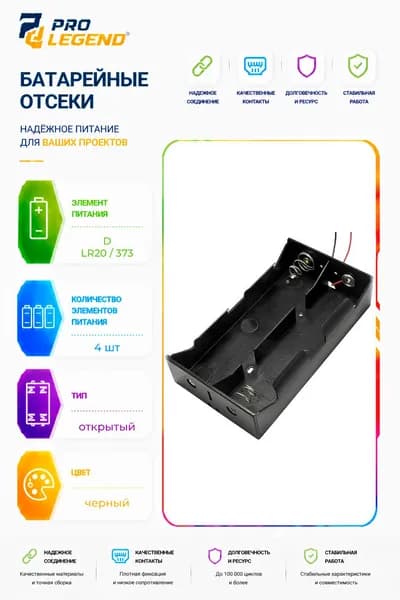 Батарейный отсек BH142 D 2x2 (BH612), открытый