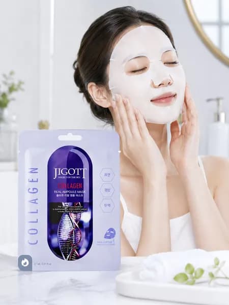 Маска с коллагеном Jigott Collagen Real Ampoule Mask, 27 мл. Ю.Корея