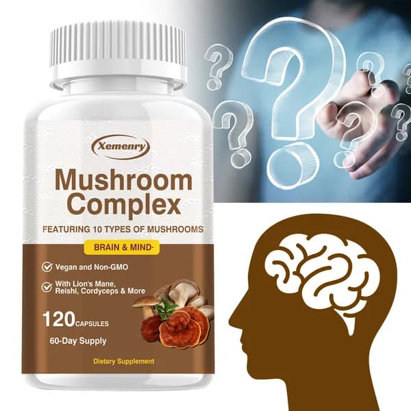 Биологически активная добавка Xemenry Mushroom Complex - содержит 10 видов грибов - поддерживает здоровье мозга и когнитивные функции