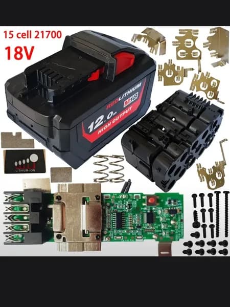 Корпус для самостоятельной сборки аккумулятора Milwaukee m18 12a 15*21700