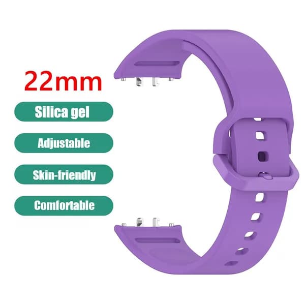 Силиконовый ремешок для Samsung Galaxy Fit3 (2024), фиолетовый, с цветной плоской застёжкой