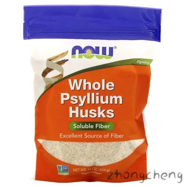 NOW, Whole Psyllium (Псиллиум), клетчатка, Цельная оболочка (шелуха) семян подорожника для пищеварения, 454 г