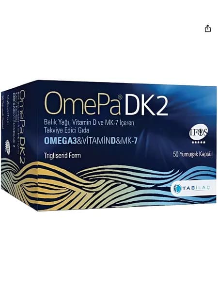 Omepa DK2 Омега-3 + Витамин D3 + Витамин K2 (MenaQ7), 50 мягких капсул