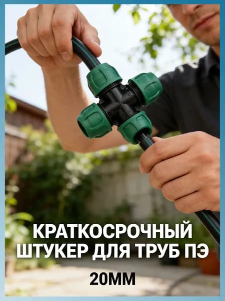 20 MM/Четырехходовой соединитель для системы полива