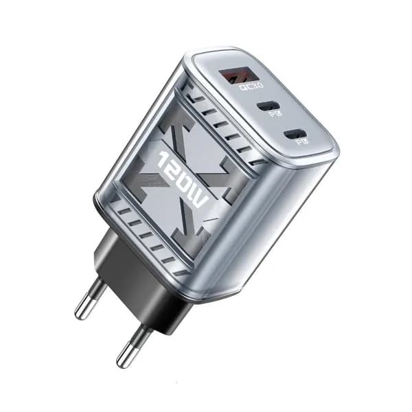 3-в-1 USB-адаптер для быстрой зарядки, Серый