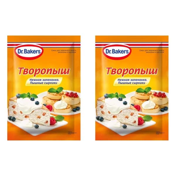 Dr.Oetker Смесь для творожных пирогов Dr.Bakers Творопыш, 60 гр 2 уп