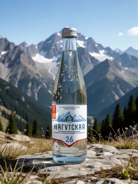 Вода минеральная лечебная Нагутская №26 газированная 0,5 л х 12 шт. Стекло.