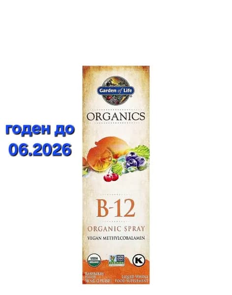 Garden of Life, MyKind, Витамин B12, метилкобаламин, органический спрей, 58 мл