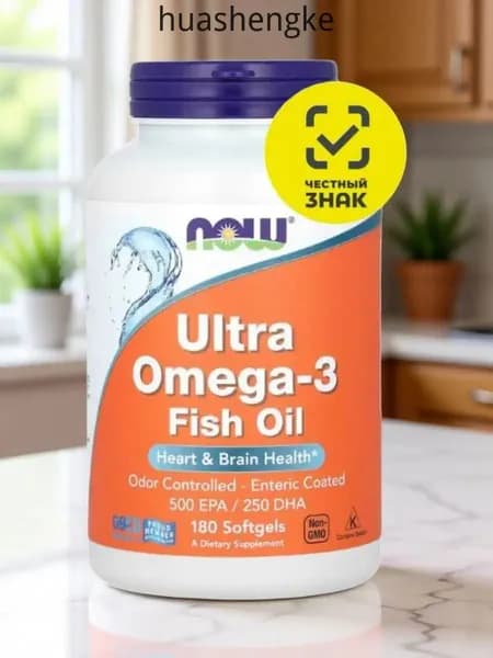 NOW Foods, Ultra Omega-3, рыбий жир с омега-3, 180 капсул