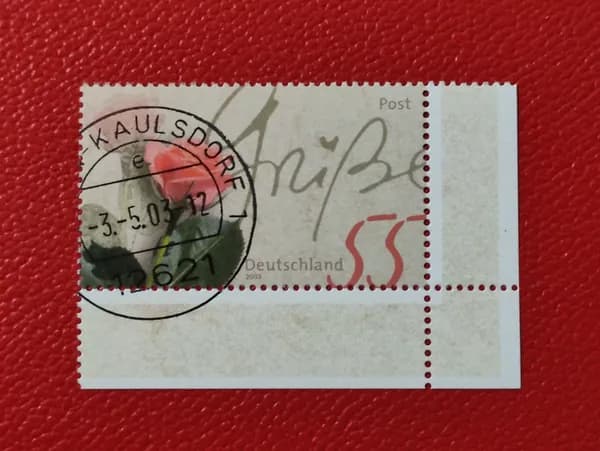 Марки Германия 2003. Цветы - Приветствия. Гашение. MNH - См. фото