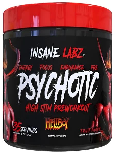 Insane labz / Psychotic HELLBOY Fruit Punch 35 порций / Предтренировочный комплекс Психотик ХЕЛЛБОЙ Фруктовый пунш США