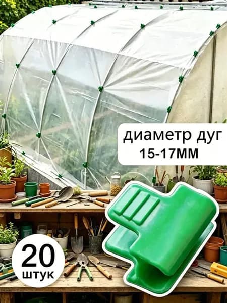 Клипсы для парника 50 мм ø16 мм abs пластик 20 шт