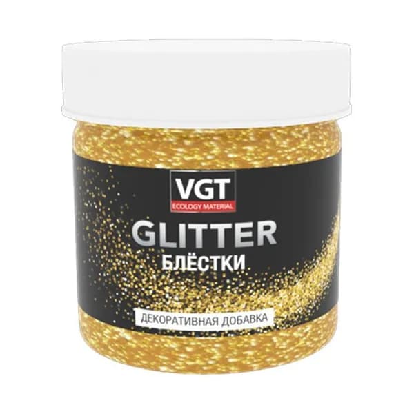 Блестки, Хлопья синтетической слюды Mica Flakes ChemTech 2080 6-10 mesh, Золото PET GLITTER VGT (0,05 кг)