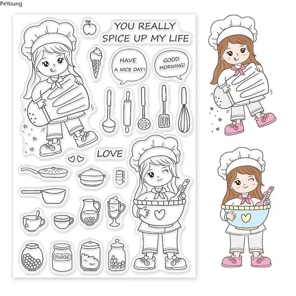 1 шт. прозрачные штампы Prep Chef для столовых приборов и кухонной утвари, силиконовые прозрачные штампы