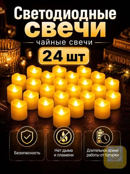 Свеча, 4 см х 3.7 см, 24 шт