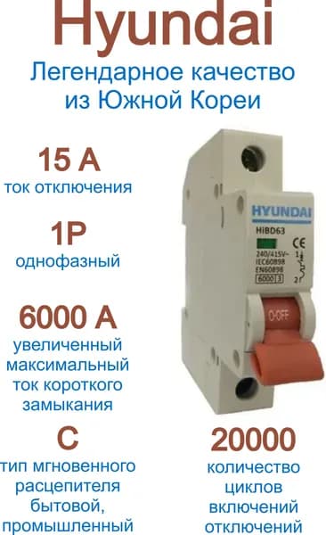 HYUNDAI ELECTRIC Автоматический выключатель 15А 1