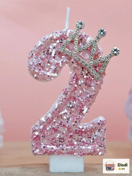 Свечи для торта цифра 0 "2", 7.5 см х 4 см, 1 шт