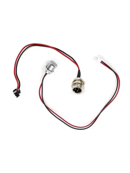 Гнездо питания с защитной крышкой, выключатель кнопочного типа для электросамоката либо гироскутера, премиальный трехконтактный двухжильный 3pin разъем