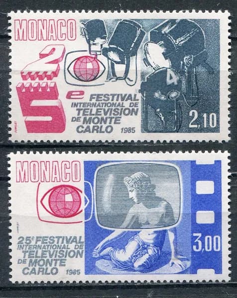 Монако 1984 г. Международный телевизионный фестиваль в Монте-Карло. Серия из 2 марок негашеная