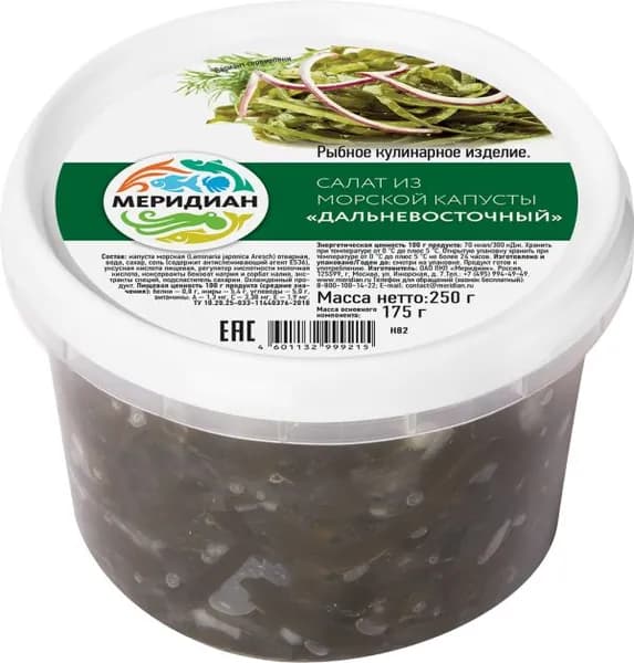 Салат из морской капусты Меридиан Дальневосточный 250г