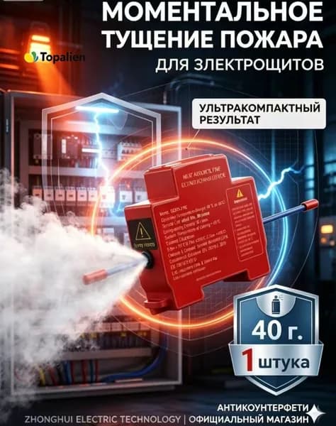 40г 1шт НАБОР Автономное устройство огнетушащего аэрозоля для электрощитов, Огнетушитель для сервера, щитовой..замена дорогого эталона