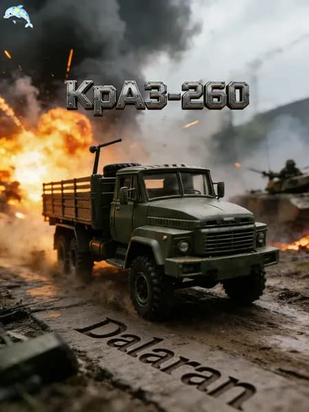 КрАЗ-260 сборная модель грузовика 1/72 СССР 1980 без клея, Dalaran (наследник КрАЗ-255В)