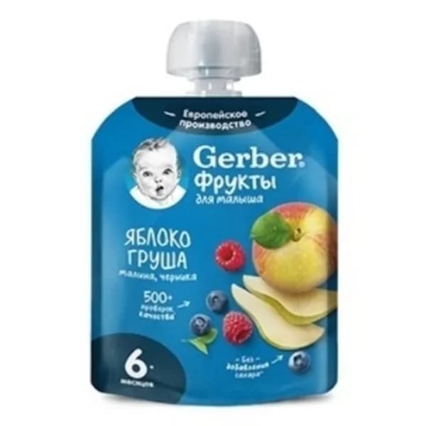 Пюре Gerber яблоко-груша-малина-черника 90 г