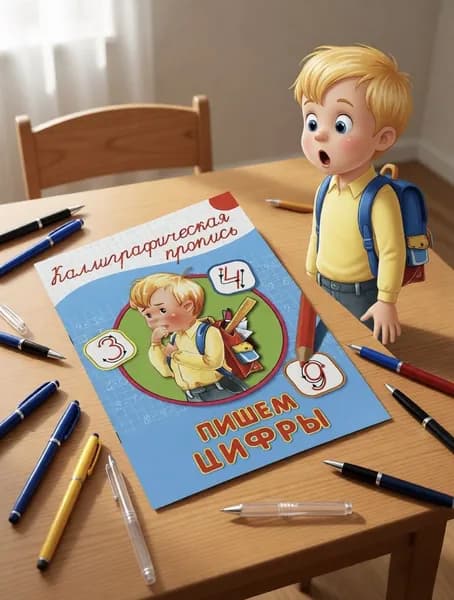 "Каллиграфическая пропись. Пишем цифры" А4, 16 страниц