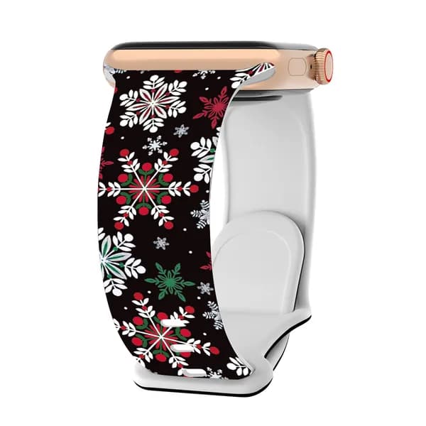 Ремешок для Apple Watch Series 1-11 и SE 1-3, 38/40/41/42 мм, силиконовый,Умные часы Рождественский браслет