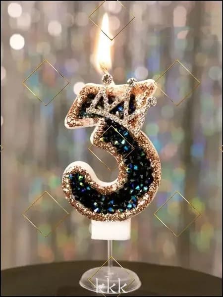 Свечи для торта цифра 3, 8 см, 1 шт