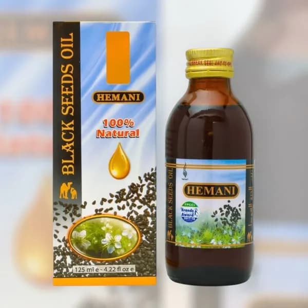 Масло Химани черного тмина первого холодного отжима без ГМО и глютена (Hemani black seeds oil) ,125мл