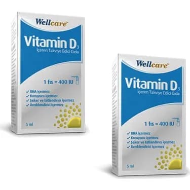 Wellcare Витамин D3 400 МЕ 5 мл 2 банки