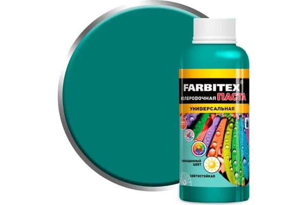 Колеровочная паста Farbitex универсальная, бирюза, 0.1 л
