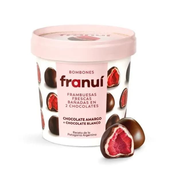 Малина в белом и темном шоколаде 150 г, Franui, замороженная