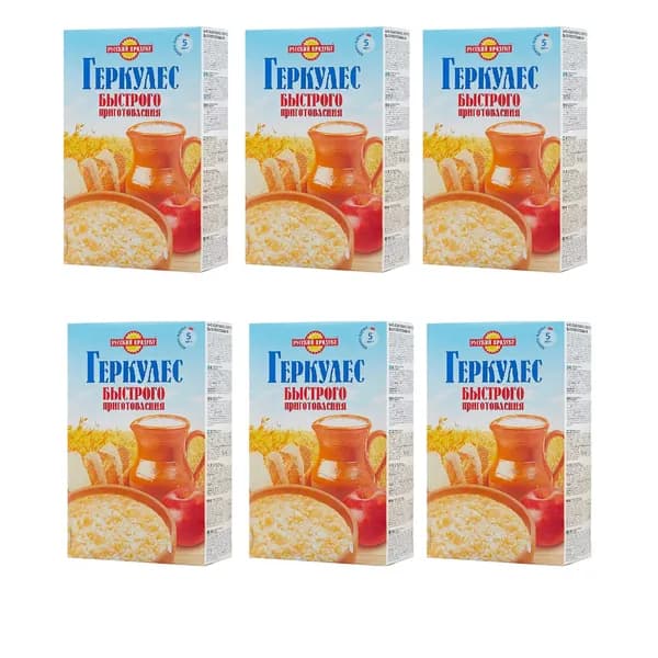 Русский Продукт Овсяные хлопья, быстрого приготовления 420гр, 6 уп