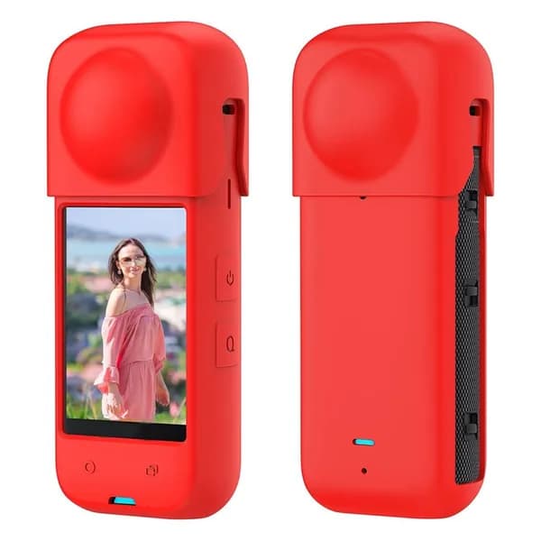 Силиконовый защитный чехол для экшн-камеры Insta 360 X4 красный