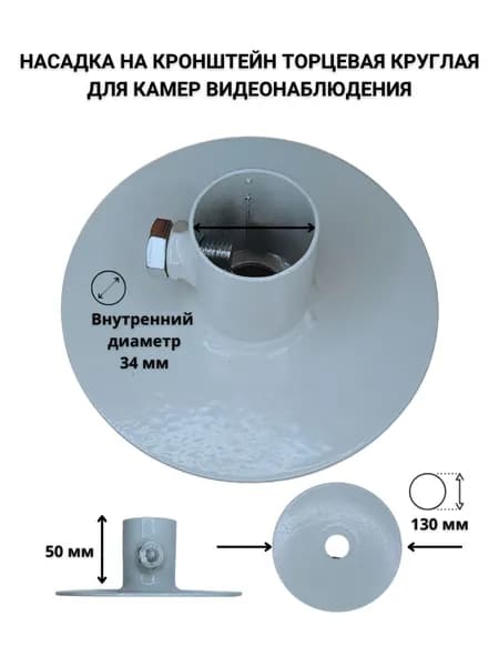 Торцевая круглая насадка на кронштейн для камеры видеонаблюдения