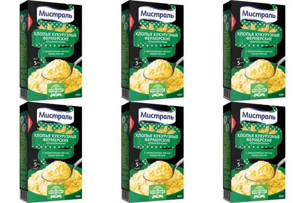 Мистраль хлопья Фермерские кукурузные 400гр - 6 штук