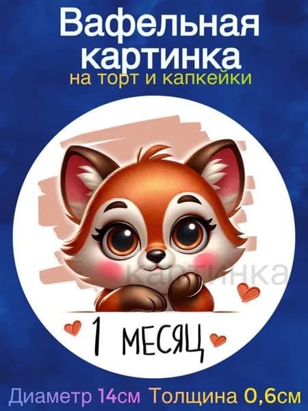 Вафельная картинка "С Днем Рождения малышу. Первые месяцы жизни". Сладкая картинка, съедобная печать для декора торта, бенто-торта, украшения пряников и капкейков.
