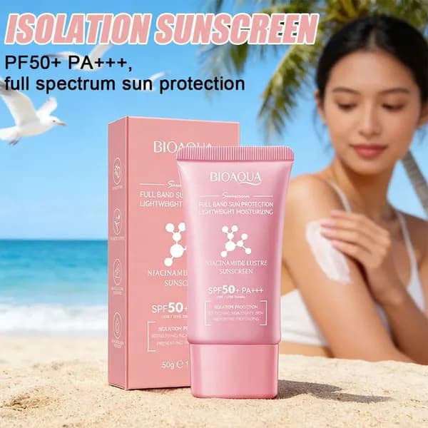 Солнцезащитный крем для лица с муцином улитки SPF 50+ PA+++, 50 г, увлажняющий антивозрастной крем от загара и пигментации, база под макияж