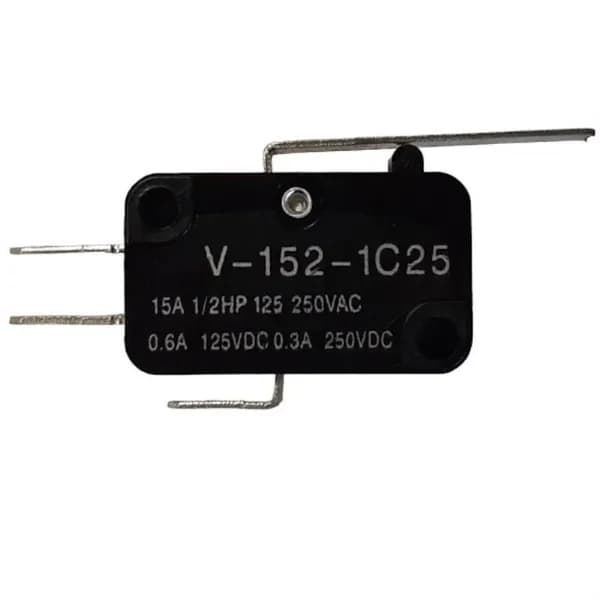 Микропереключатель 3-х контактный V-152-1C25 250V 15A с рычагом 27мм для микроволновой печи (СВЧ)
