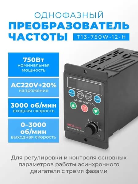 Преобразователь частоты 220 В однофазный для электромотора