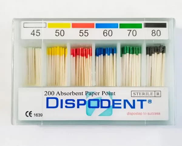 Штифты бумажные 02 №45-80, 200 шт, (Dispodent)