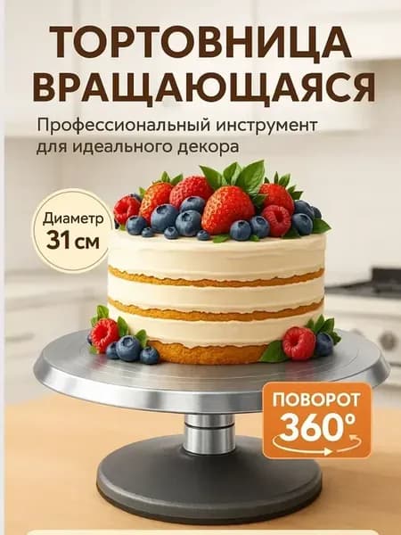 Тортовница вращающаяся 31 см, подставка для торта