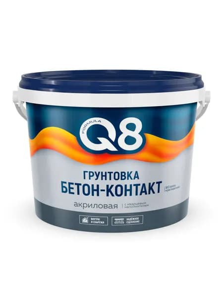 Грунтовка воднодисперсионная, Formula Q8, акриловая, бетоноконтакт, 6 кг
