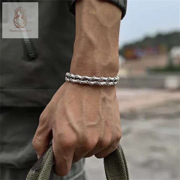 Винтажный браслет из двойного бамбука