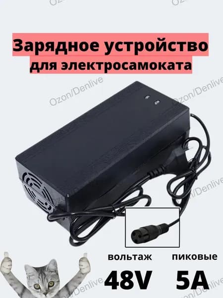 Зарядное устройство 48V(54.6V) -5A для электросамоката/электровелосипеда, разъем Gx16