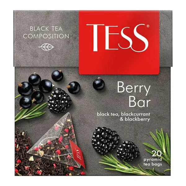 Чай черный Tess Berry Bar в пирамидках 1,8 г х 20 шт