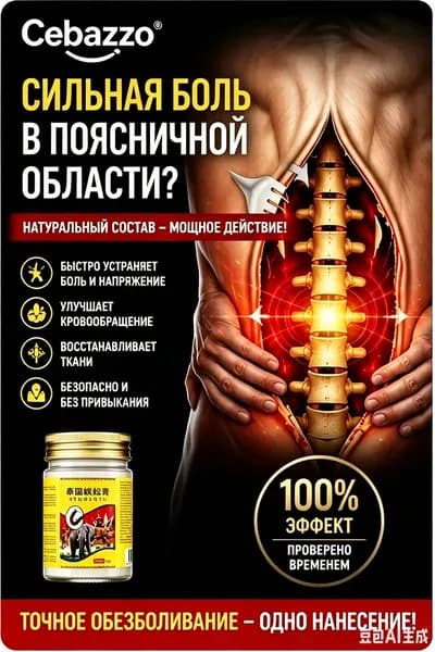 Мазь для спины от боли в пояснице, грыжи поясничного диска,Крем для спины и мышц при болях, 55 г