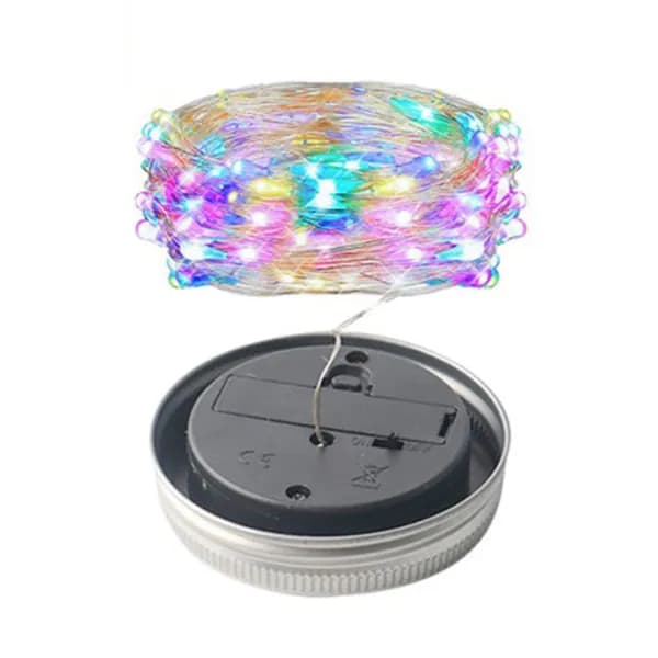 Солнечный светильник для банки, 20 LED, цветной, 2 м, с датчиком освещённости